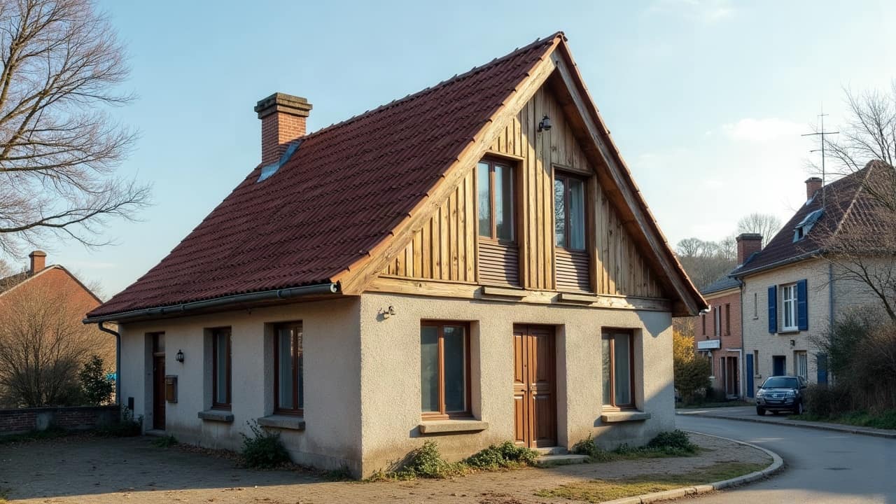 Contraste entre une zone de toiture nettoyée et entretenue et une zone attenante nécessitant une reprise plus large